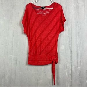 iz Byer Cap Sleeve Orange Top Size Medium